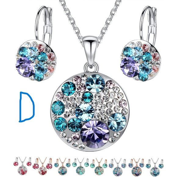 New Ocean Bubble Women's Crystal Jewelry Set Costume Fashion Pendant Nec… - Picture 5 of 12
